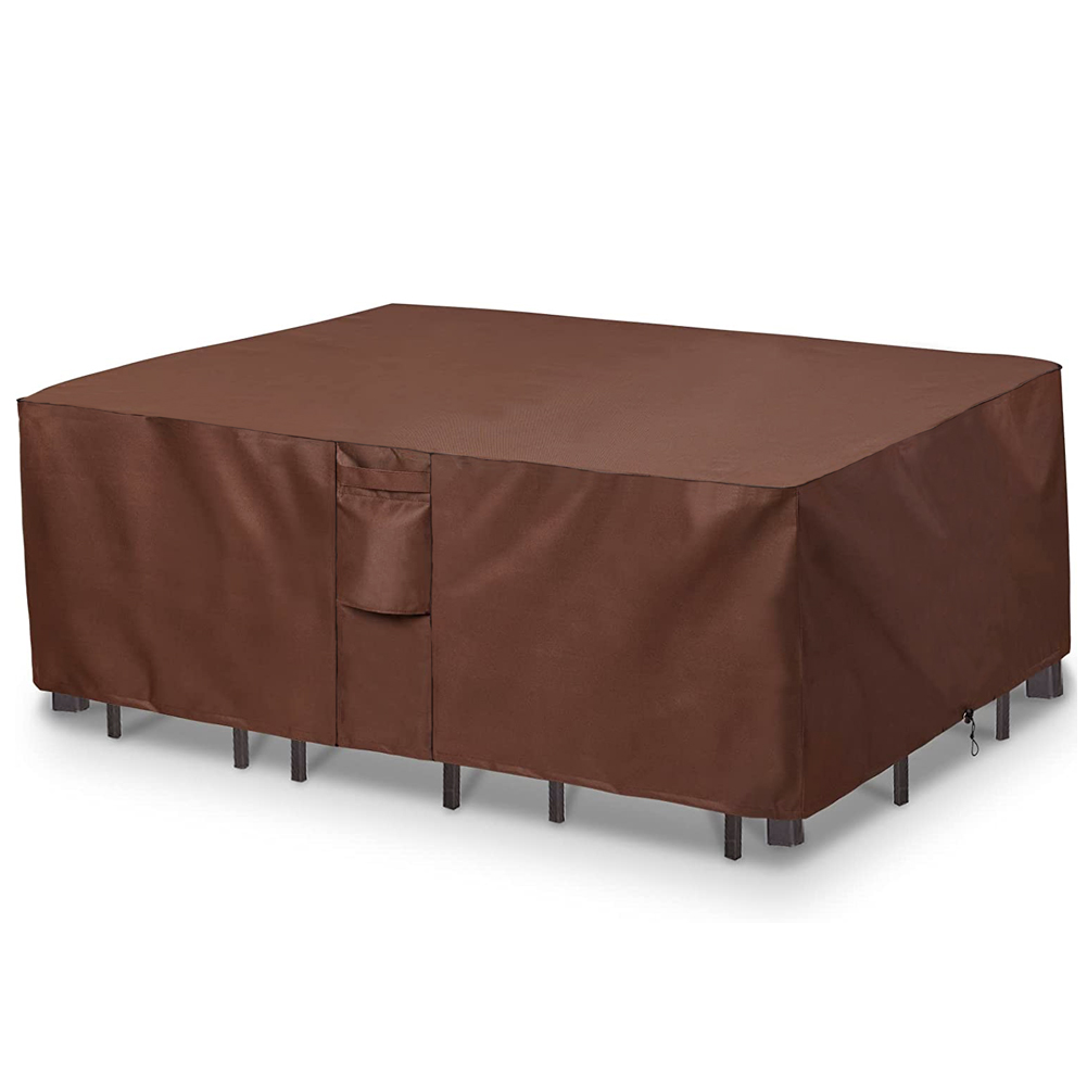 Bistro Table Set - Cokelat 420D Tugas Berat Luar Ruangan