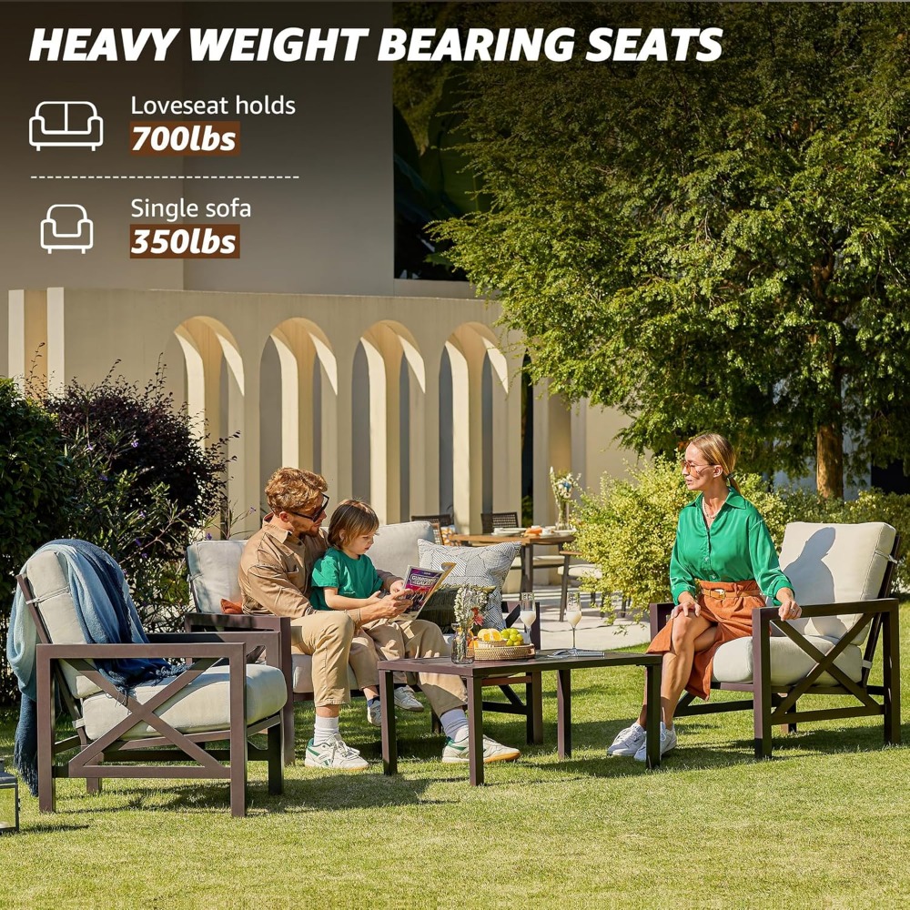 Outdoor Furniture One Piece - Set Patio Empat Bagian, Furnitur Logam