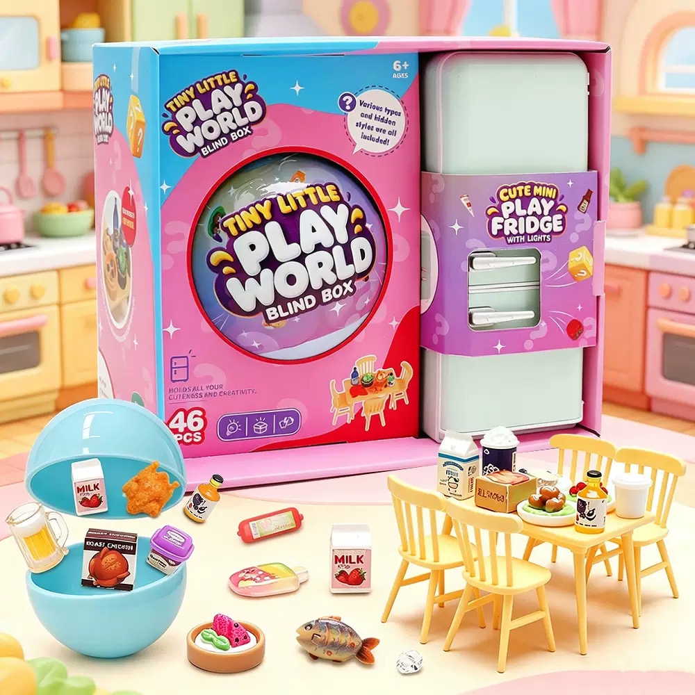 Bistro Table Set - Set Mainan Kotak Misteri Kulkas Mini