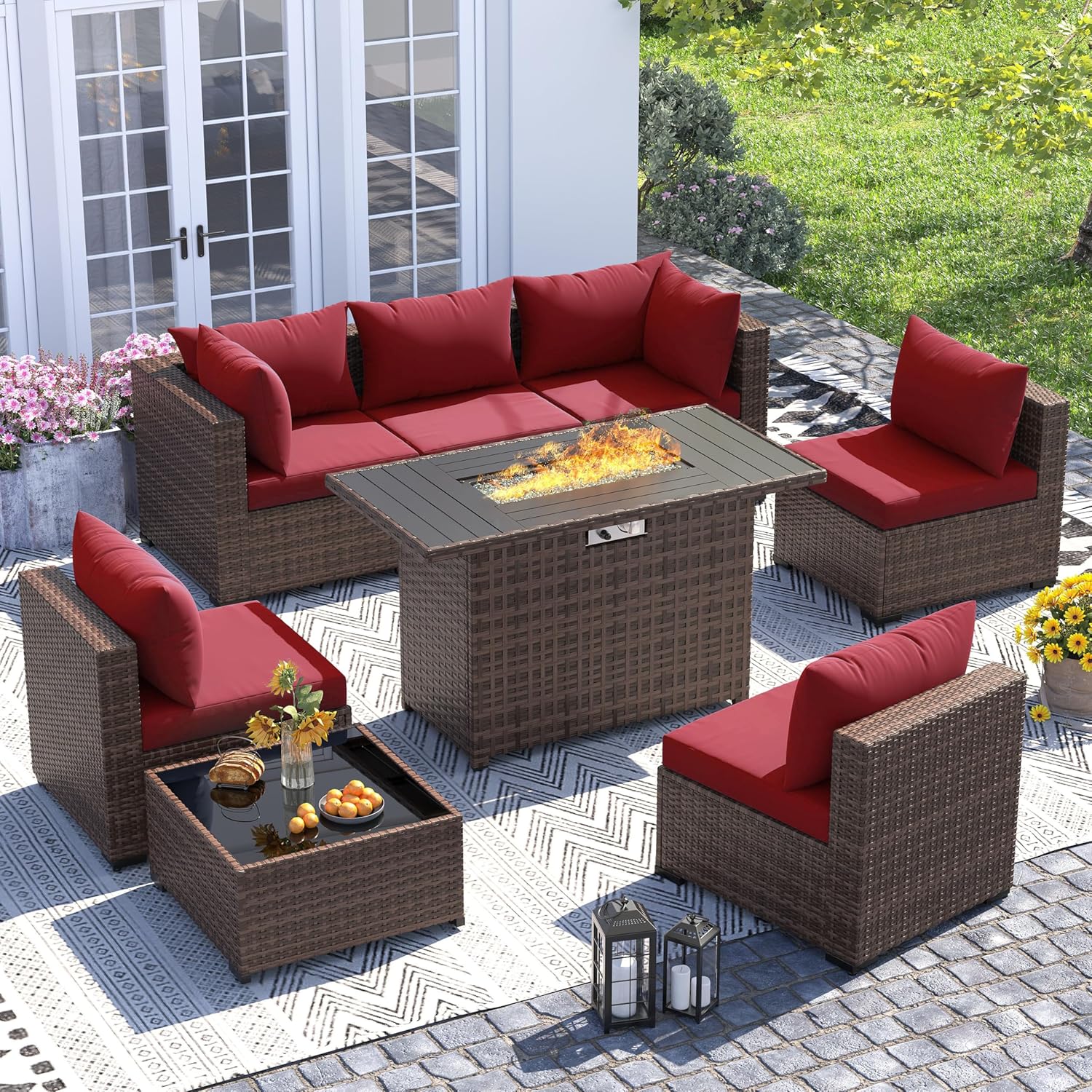 Outdoor Furniture And Fire Pit - Set Sofa & Meja Api Luar