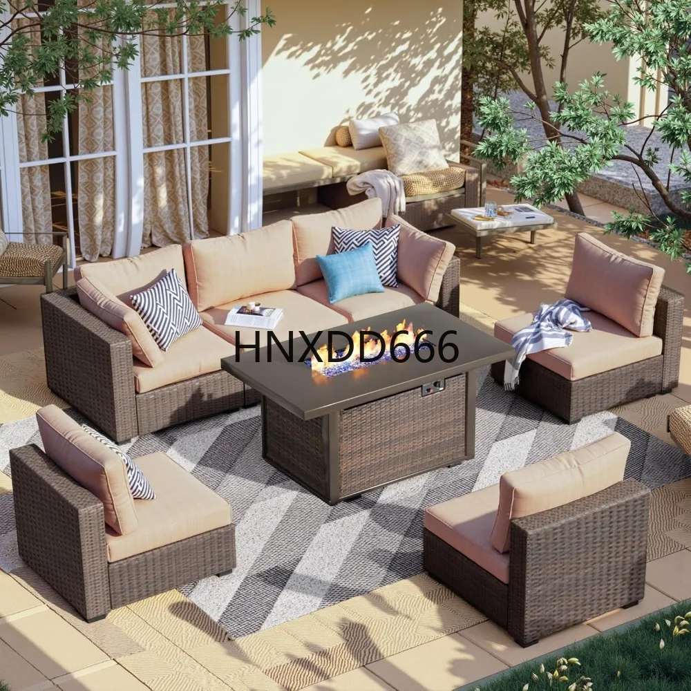 Outdoor Furniture And Fire Pit - Set Furnitur Teras 7 Buah dengan
