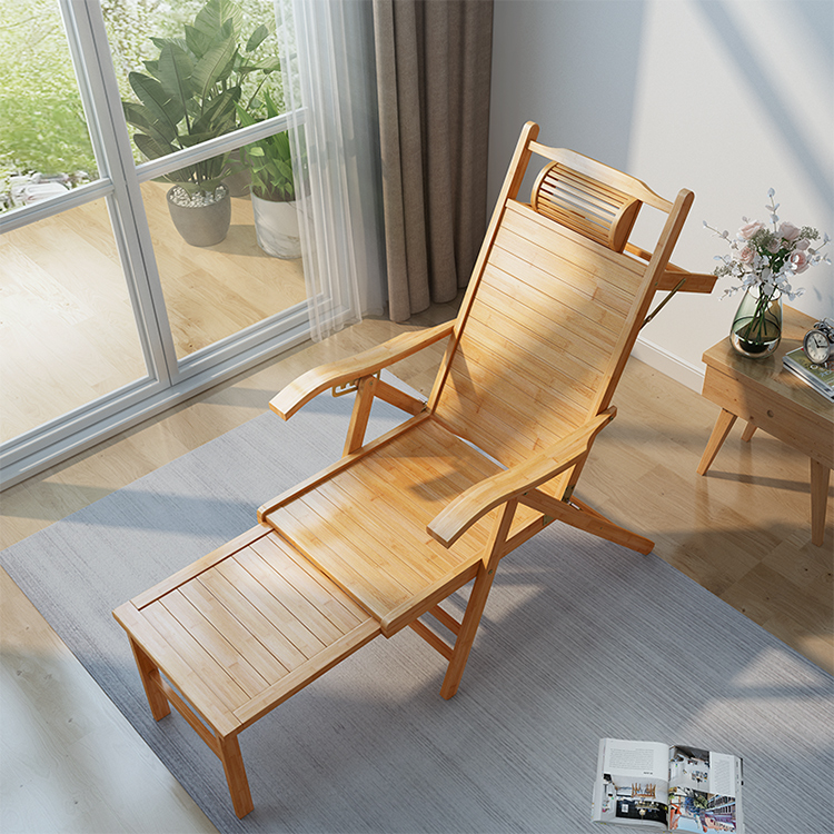 Outdoor Furniture Lounge Chair - Kursi Santai Lipat Bambu Desain Modern