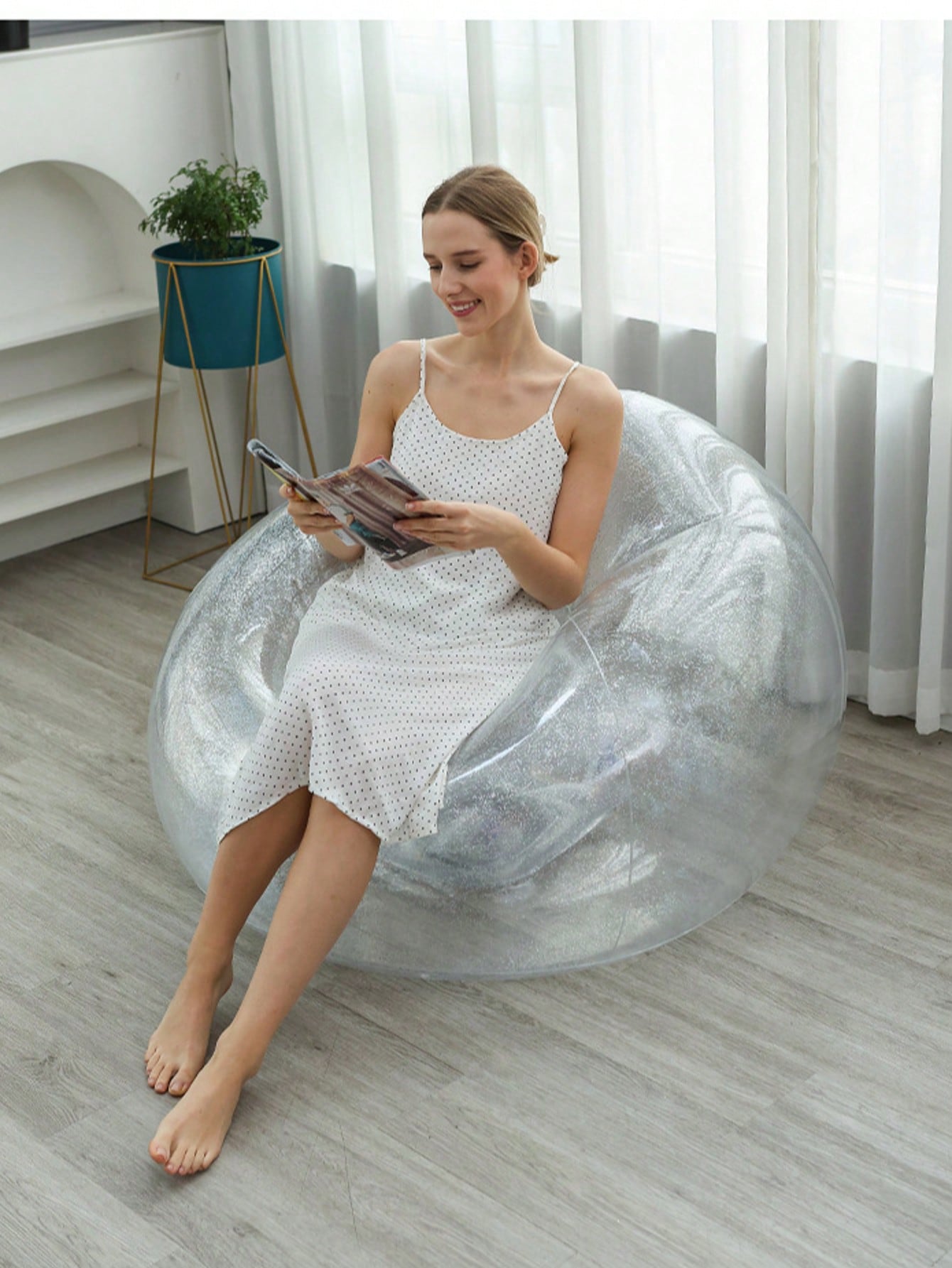 Outdoor Furniture Lounge Chair - 1pcs Kursi Santai Tiup PVC, Sofa