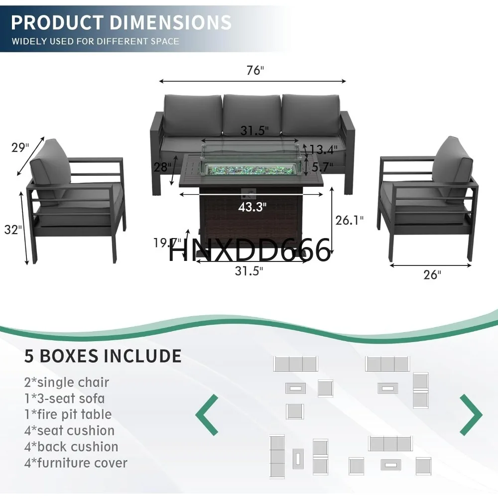 Set Furnitur Teras dengan Meja - Outdoor Furniture And Fire Pit ulasan dan harga