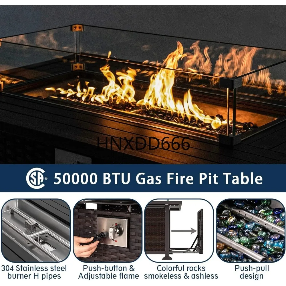 Set Furnitur Teras dengan Meja - Outdoor Furniture And Fire Pit ulasan dan harga