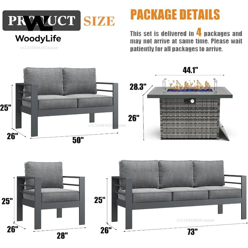 Set Furnitur Teras Aluminium M - Outdoor Furniture And Fire Pit ulasan dan harga