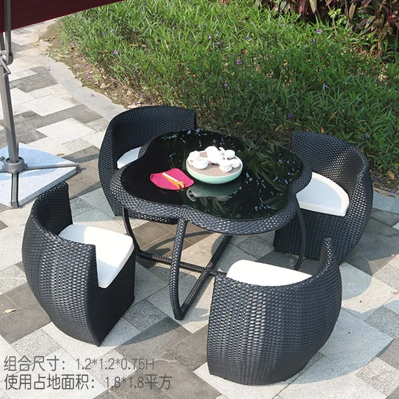 Kombinasi meja dan kursi rotan - Outdoor Furniture Store ulasan dan harga