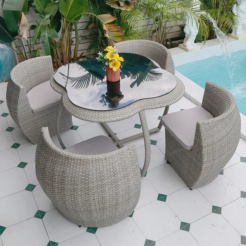 Kombinasi meja dan kursi rotan - Outdoor Furniture Store ulasan dan harga