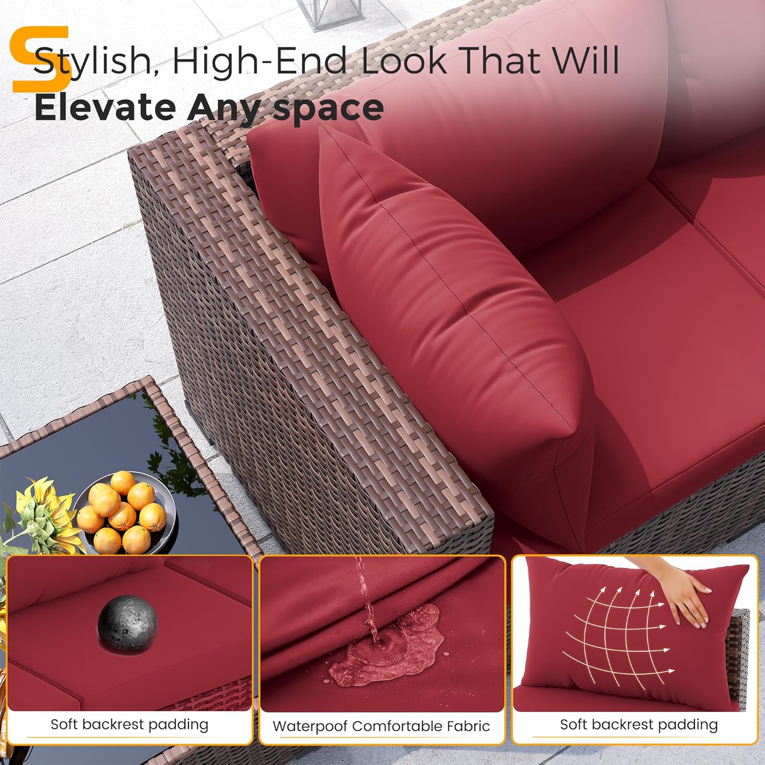 Set Sofa & Meja Api Luar Ruang - Outdoor Furniture And Fire Pit ulasan dan harga