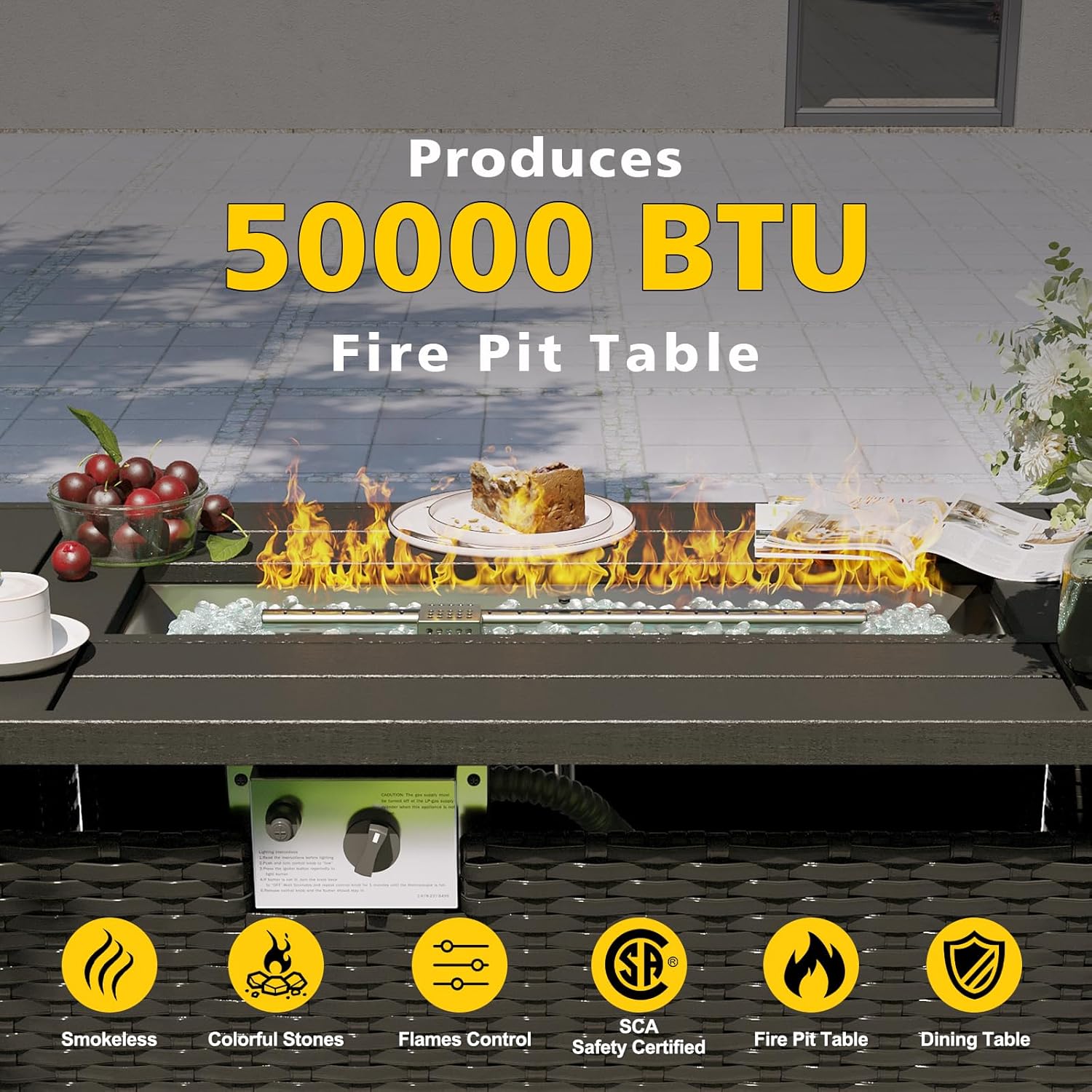 Set Furnitur Patio dengan Meja - Outdoor Furniture And Fire Pit ulasan dan harga