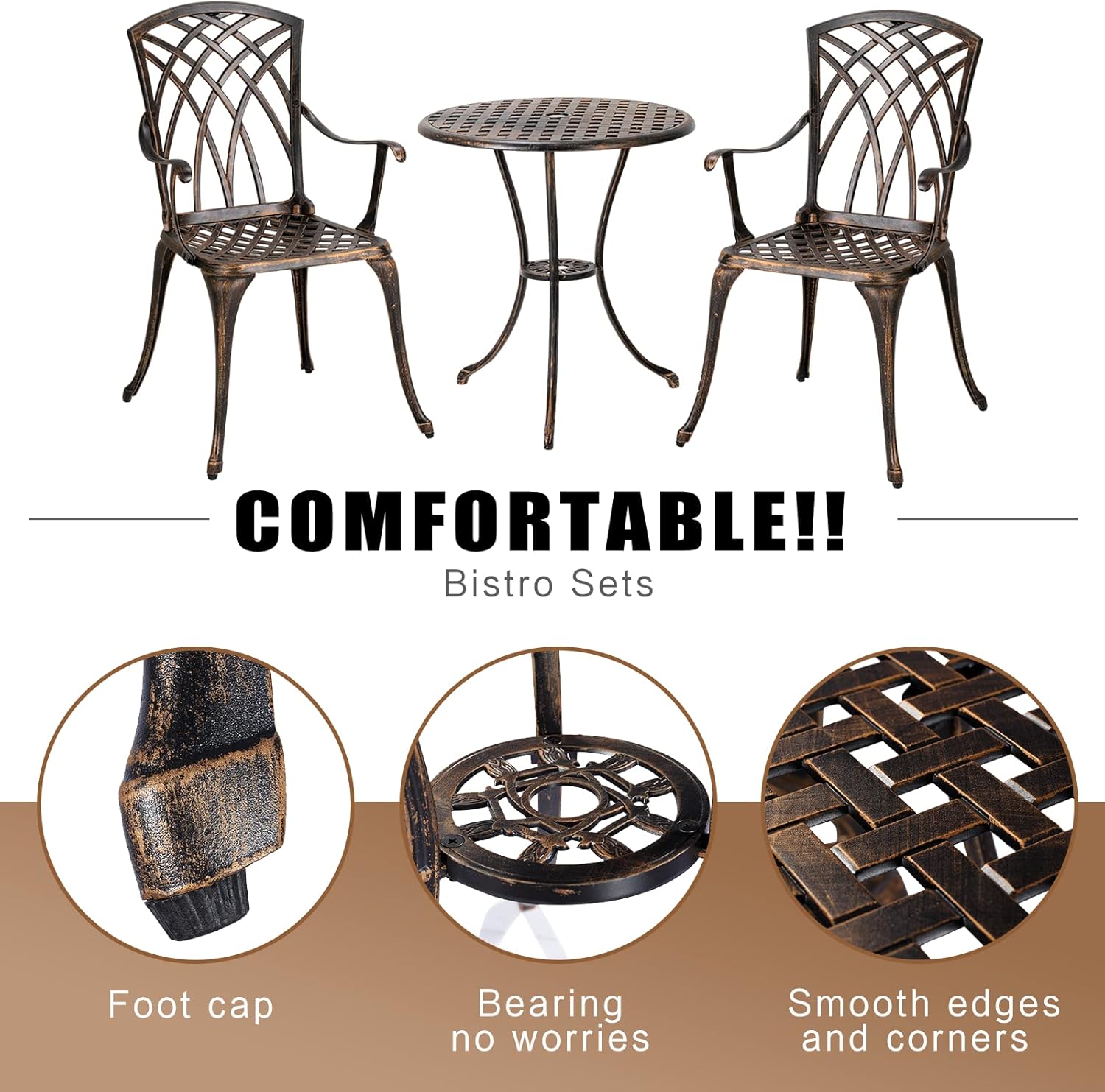 Set bistro luar ruangan 3 bagi - Bistro Table Set ulasan dan harga
