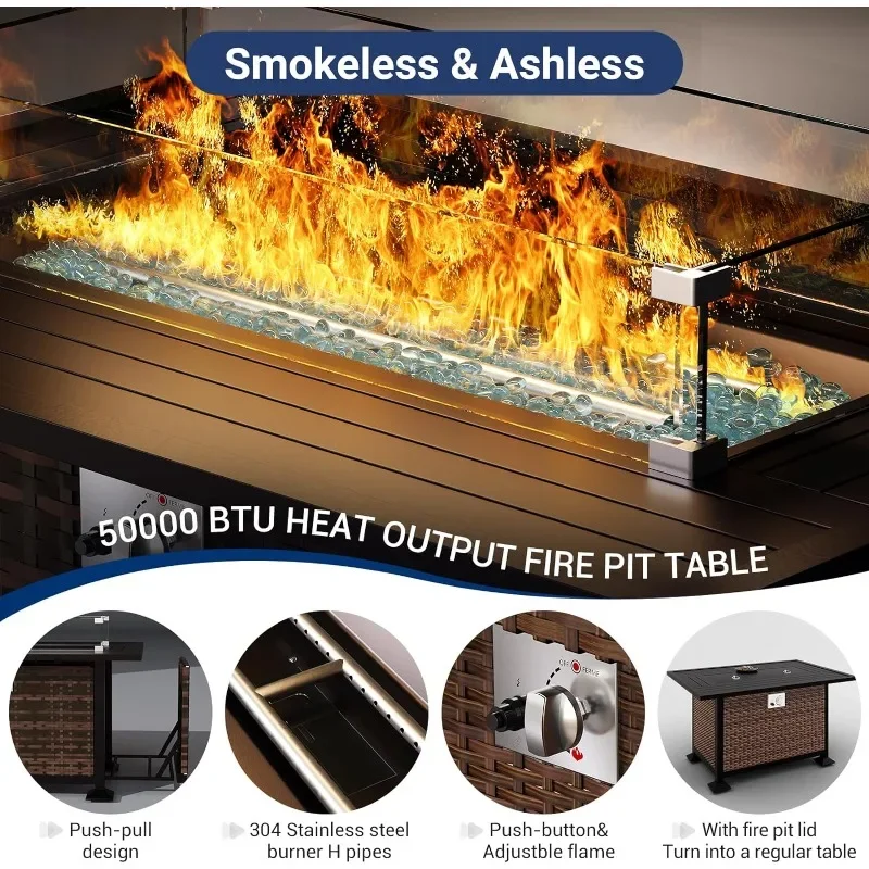 Satu Set Furnitur dengan Meja  - Outdoor Furniture And Fire Pit ulasan dan harga