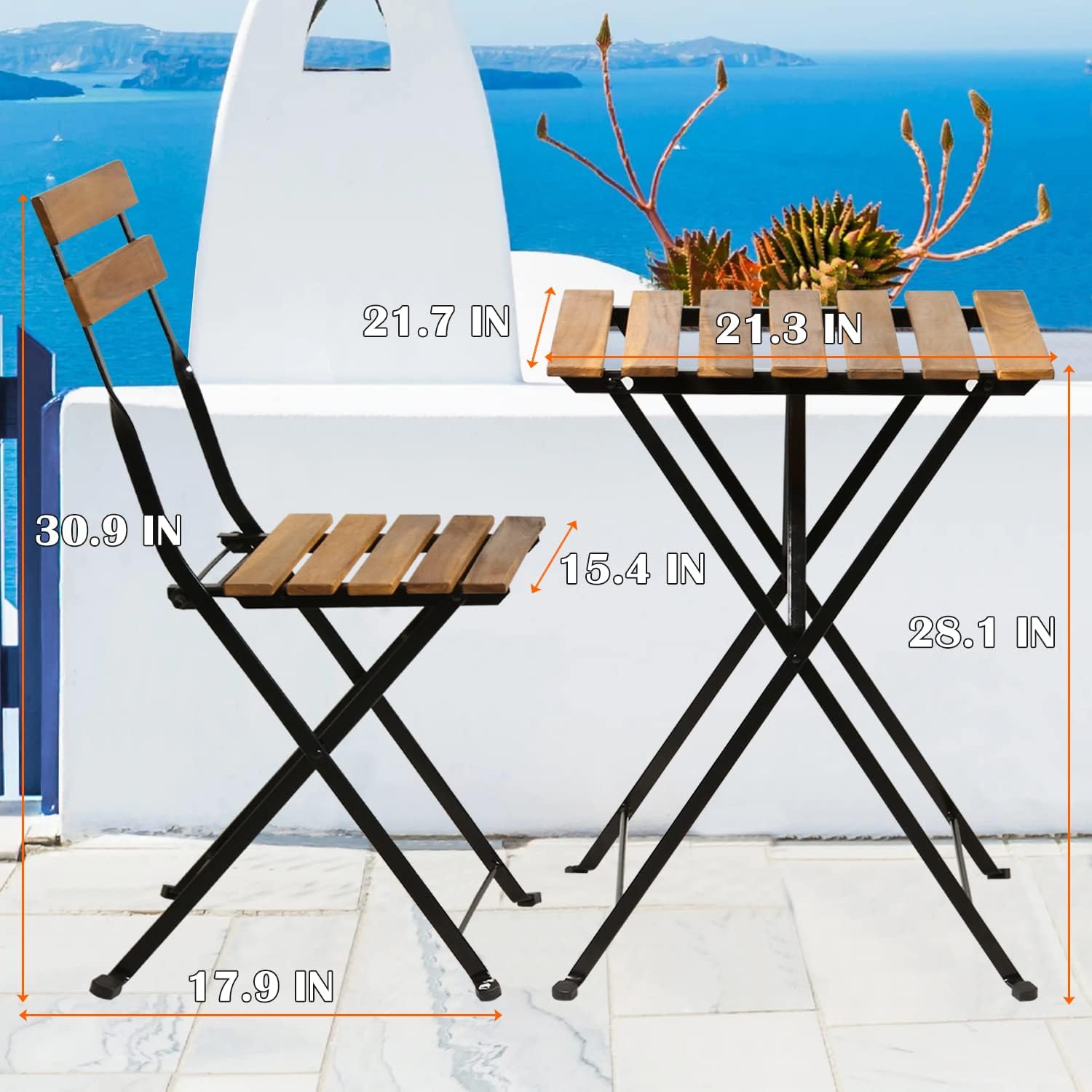 Set bistro teras lipat 3 bagia - Outdoor Furniture One Piece ulasan dan harga