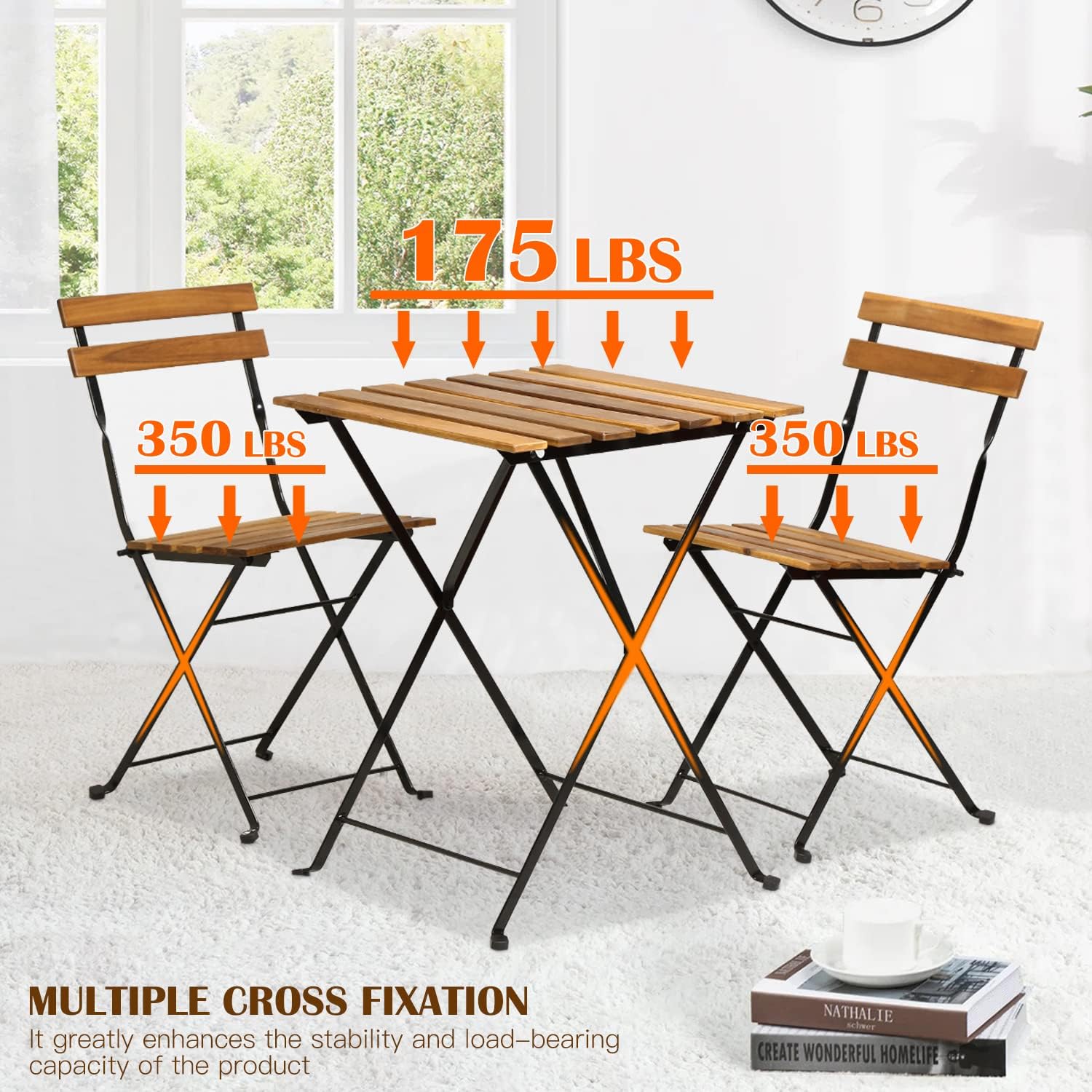 Set bistro teras lipat 3 bagia - Outdoor Furniture One Piece ulasan dan harga