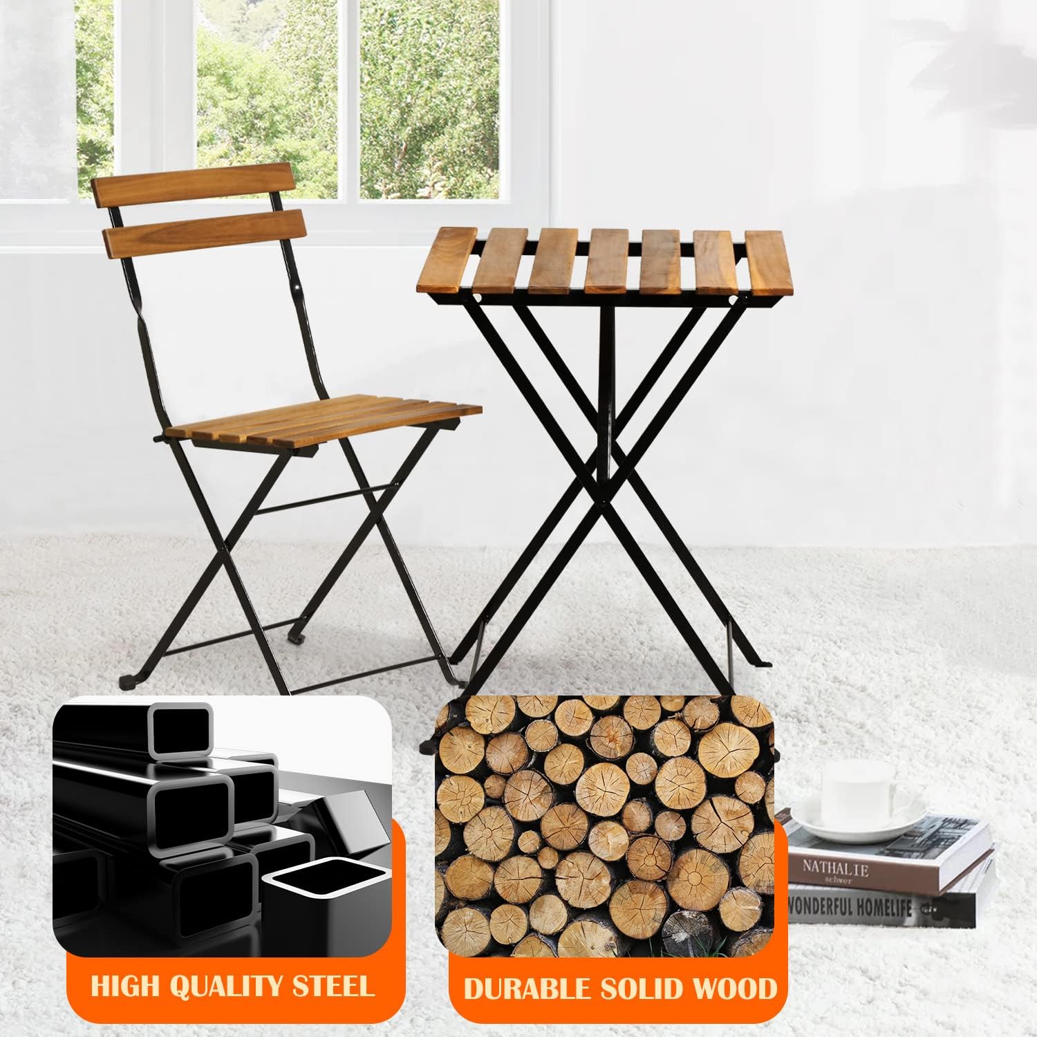 Set bistro teras lipat 3 bagia - Outdoor Furniture One Piece ulasan dan harga