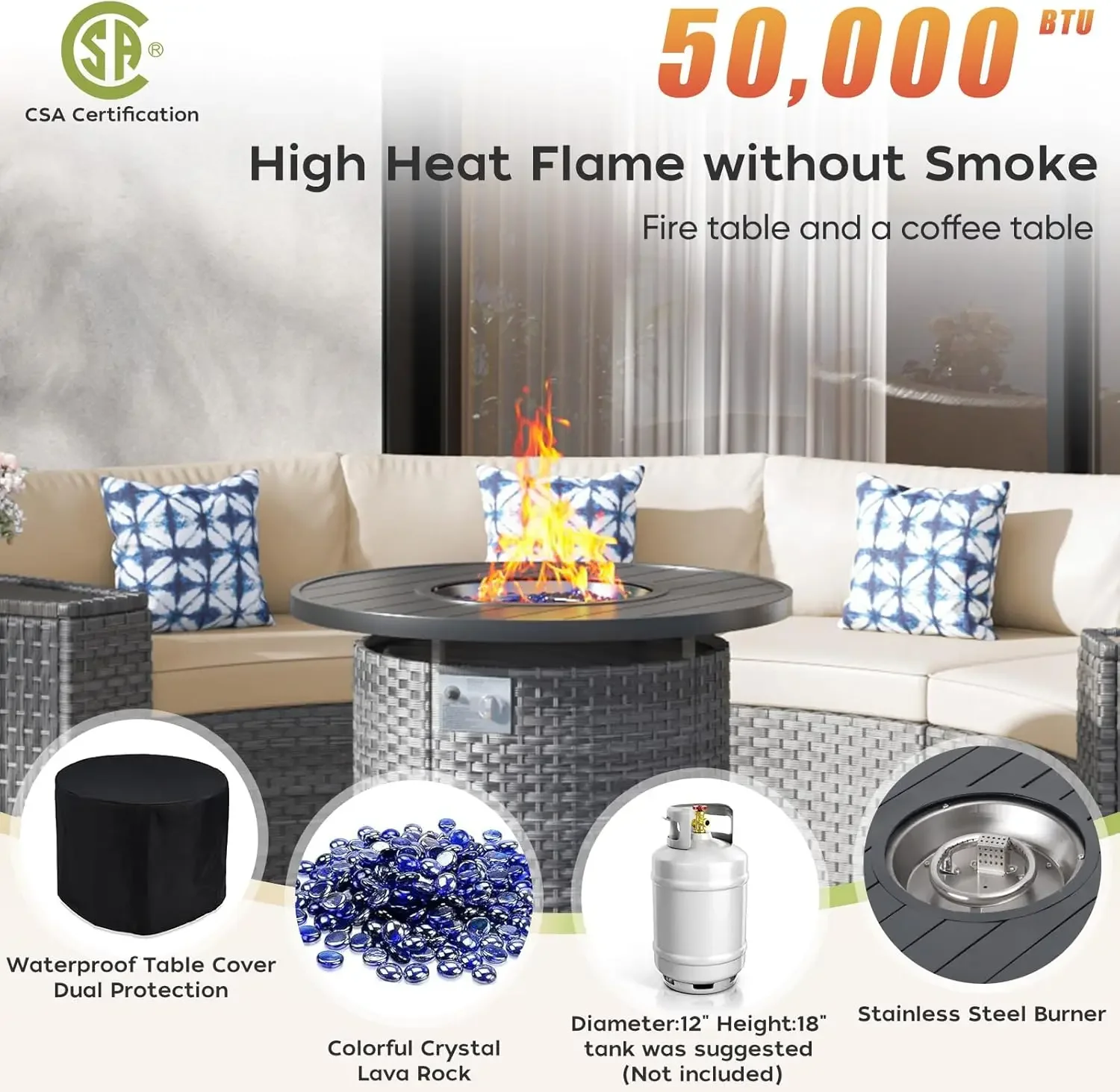 L Set Furnitur Teras dengan Me - Outdoor Furniture And Fire Pit ulasan dan harga