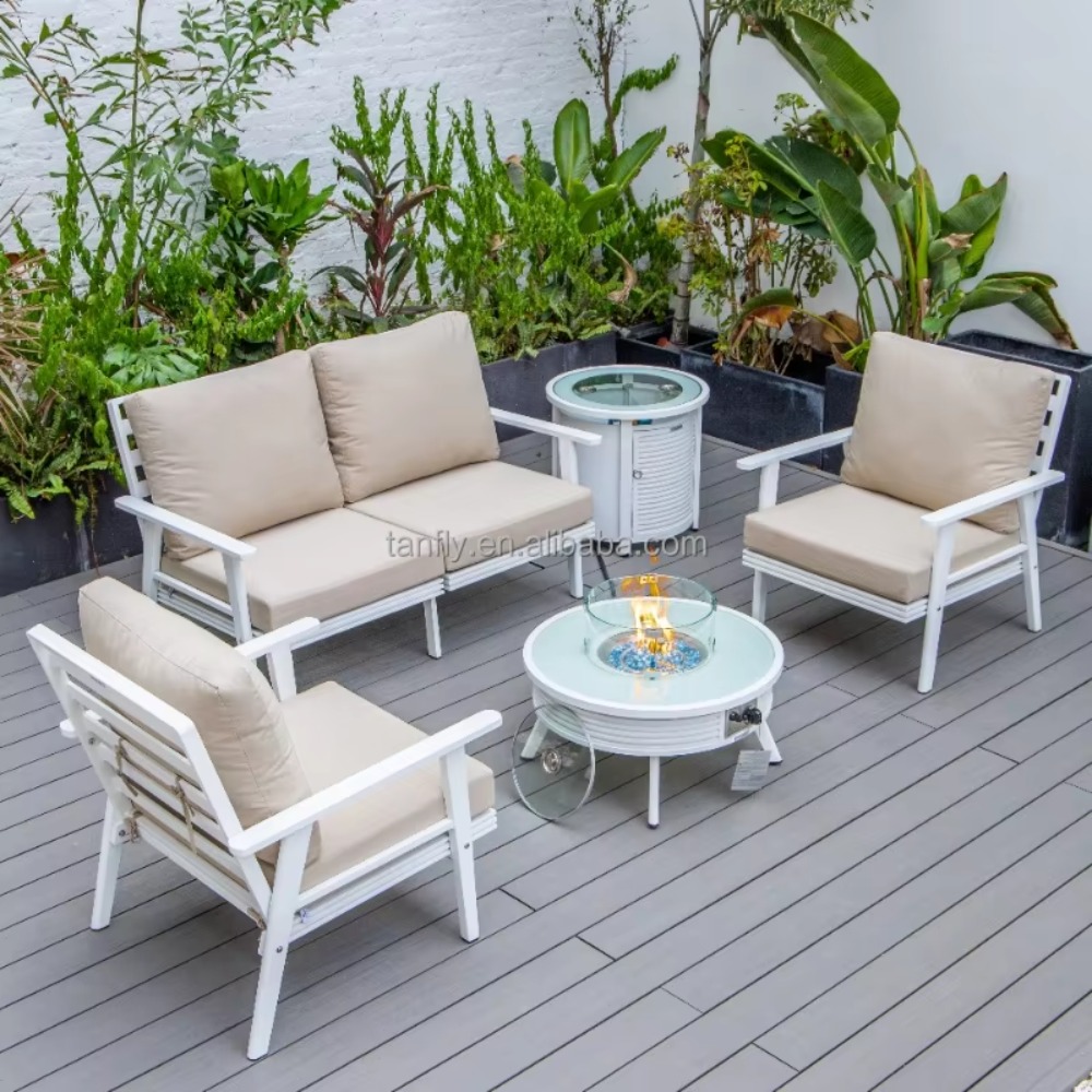 Set Furnitur Taman Modern Alum - Outdoor Furniture And Fire Pit ulasan dan harga