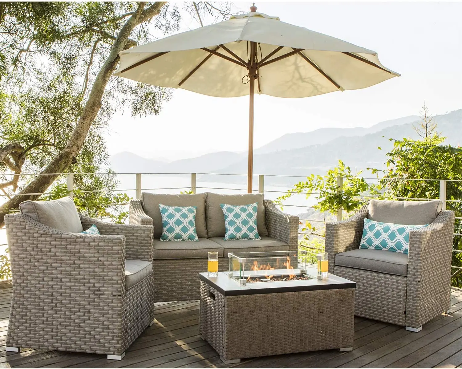 -Furnitur Luar Ruangan 5 Bagia - Outdoor Furniture And Fire Pit ulasan dan harga