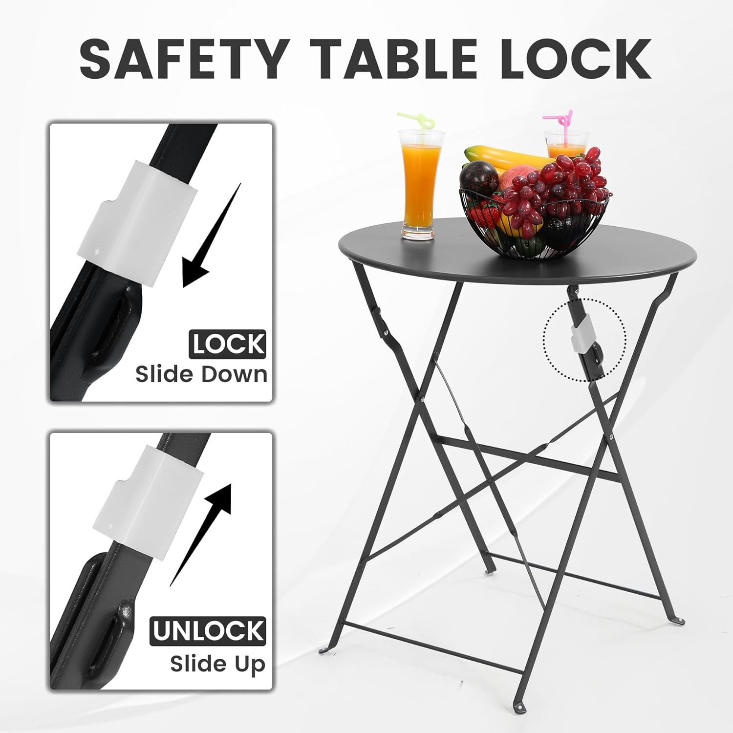 Set bistro luar ruangan lipat  - Outdoor Furniture One Piece ulasan dan harga