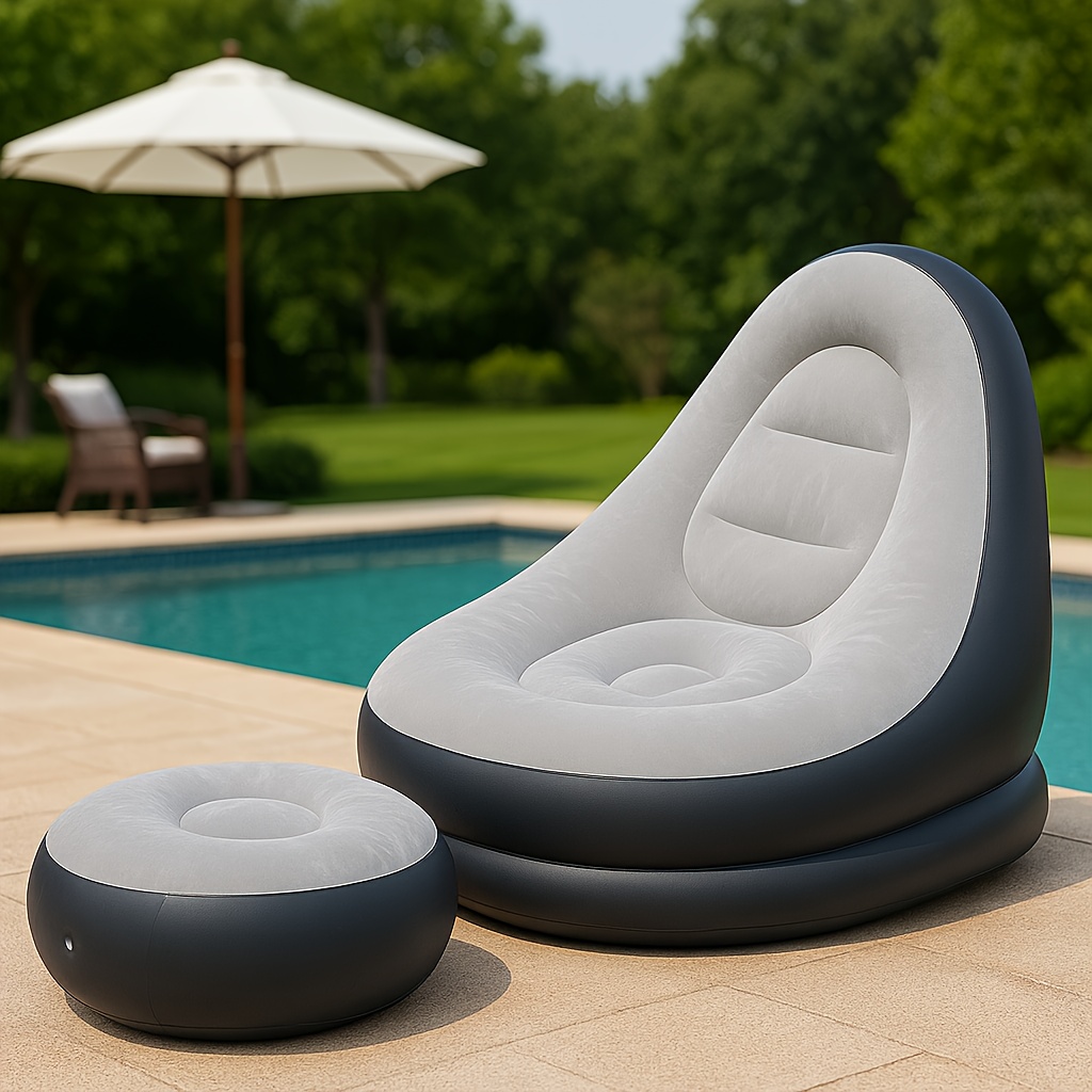 Kursi Santai Tiup Lipat Sofa U - Outdoor Furniture Lounge Chair ulasan dan harga